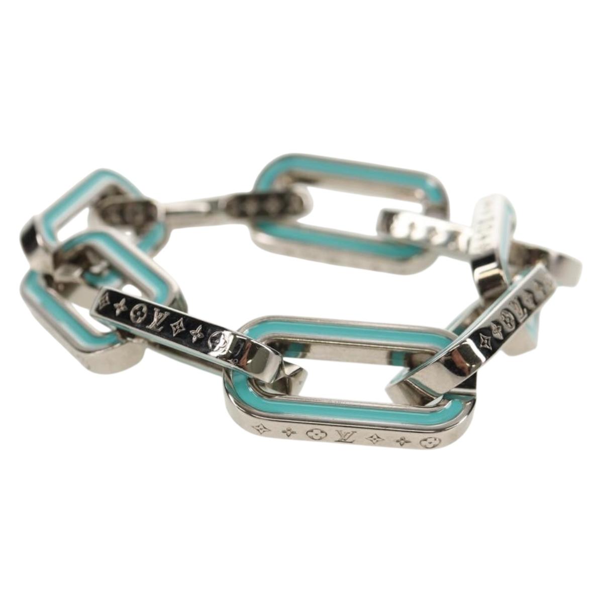 LOUIS VUITTON Brassle Monogram Links Bracelet metal Silver M80195 Auth 157982SM