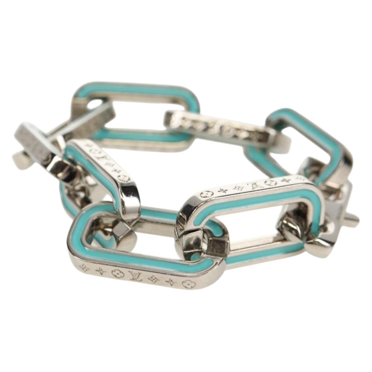 LOUIS VUITTON Brassle Monogram Links Bracelet metal Silver M80195 Auth 157982SM