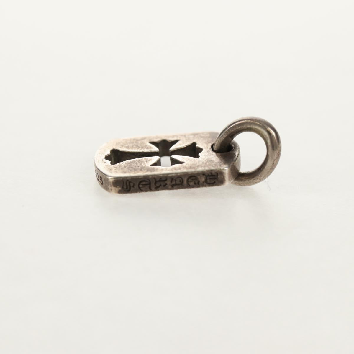 Chrome Hearts Tiny Cutout Cross Dog Tag Pendant top Ag925 Silver Auth 157994SAM