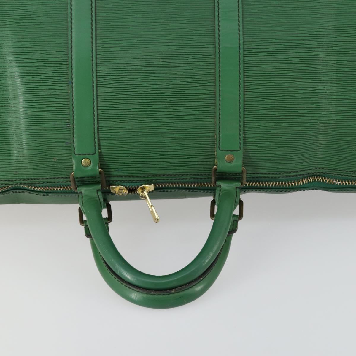 LOUIS VUITTON Epi Keepall 55 Boston Bag Green M42954 LV Auth 158013