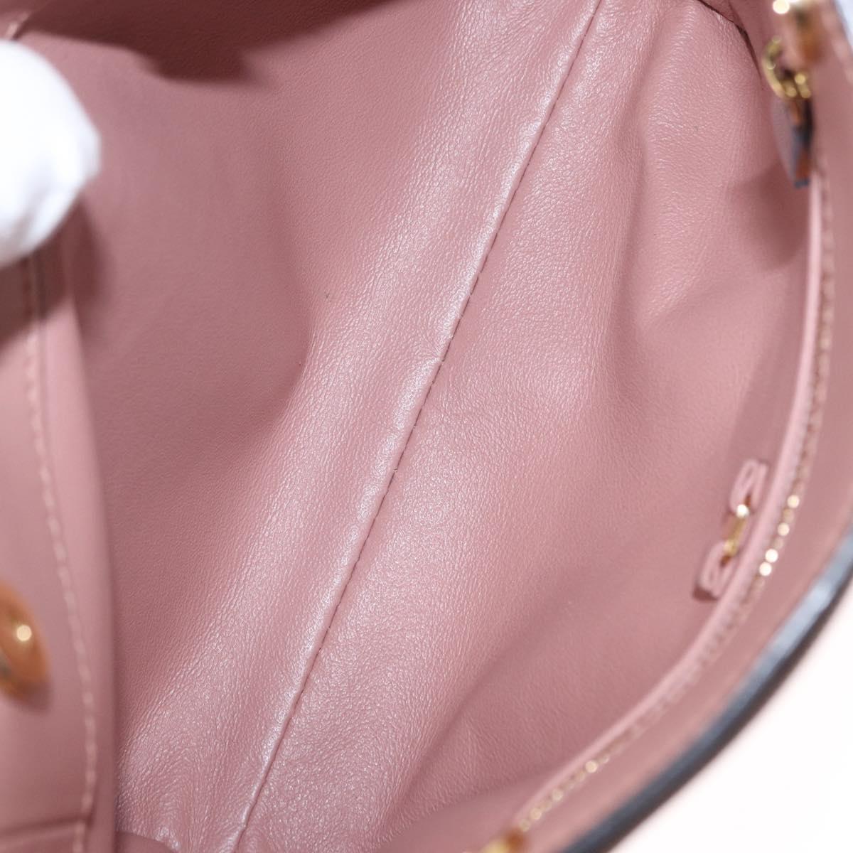 Salvatore Ferragamo Chain Vala Shoulder Bag Leather 2way Pink Gold Auth 158017