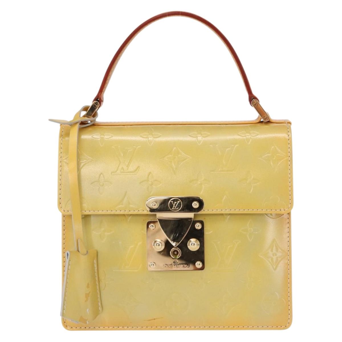 LOUIS VUITTON Monogram Vernis Spring street Hand Bag Gris M91029 LV Auth 158021