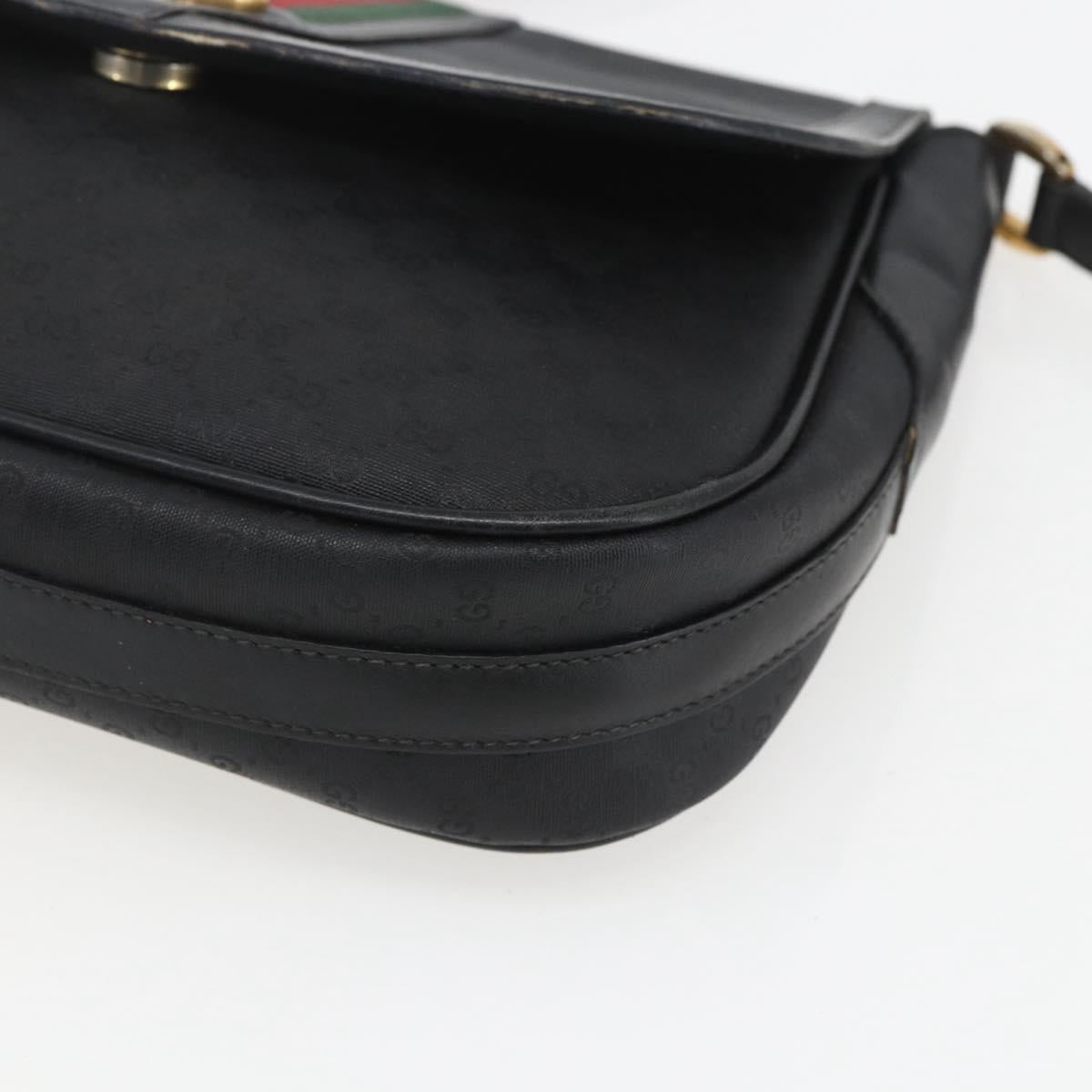 GUCCI Micro GG Supreme Web Sherry Line Bag PVC Black 001 116 0914 Auth 158025
