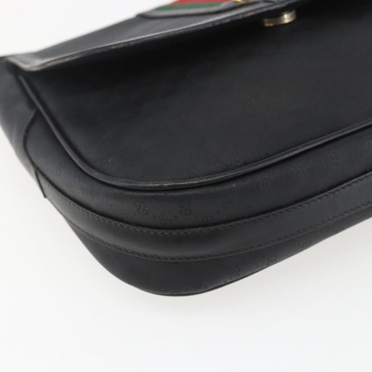 GUCCI Micro GG Supreme Web Sherry Line Bag PVC Black 001 116 0914 Auth 158025