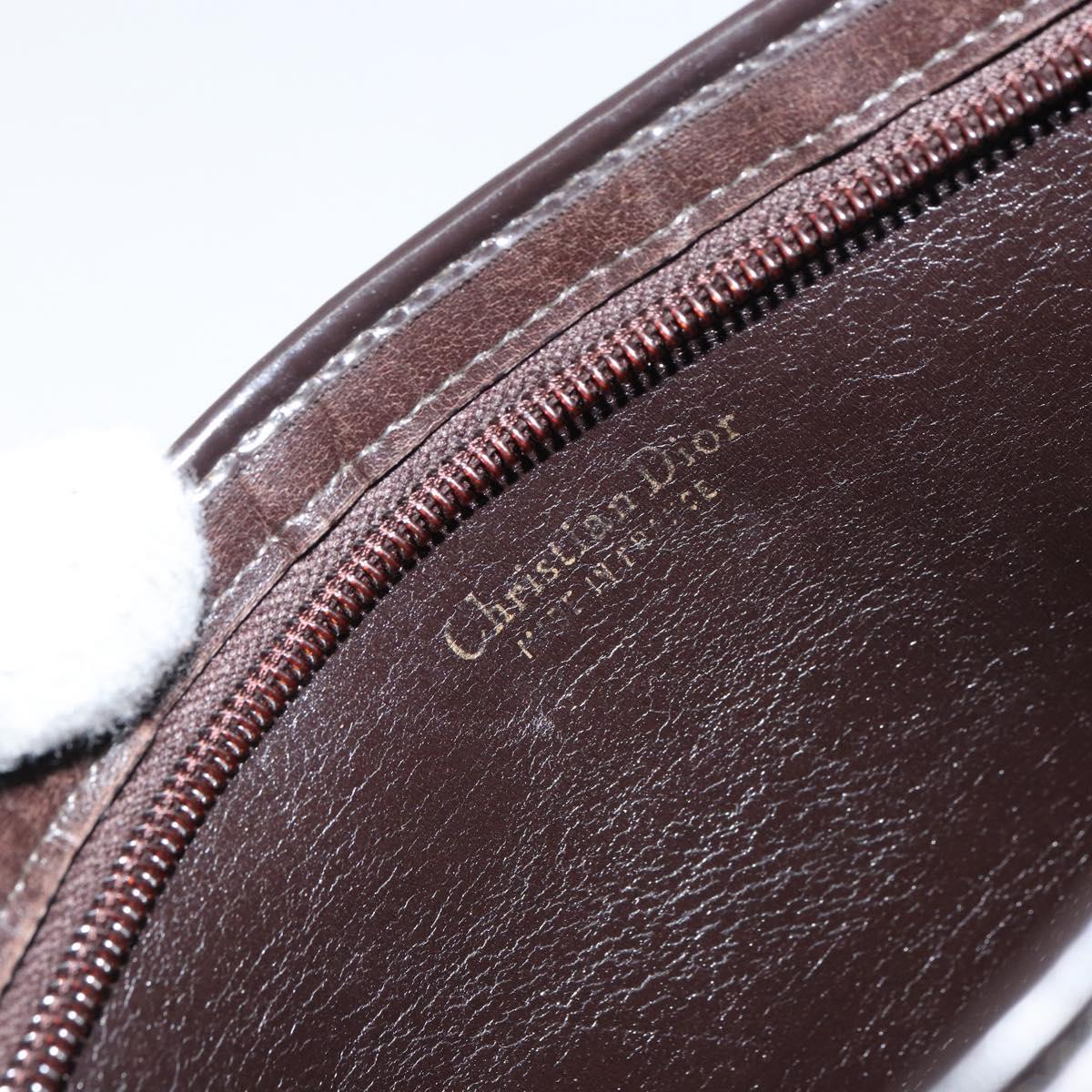 Christian Dior Trotter Canvas Shoulder Bag Beige Gold Auth 158032