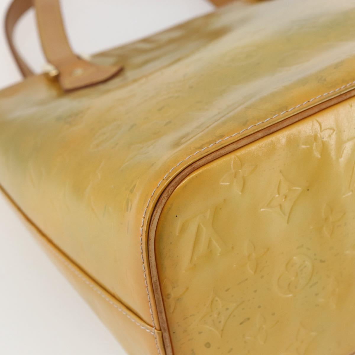 LOUIS VUITTON Monogram Vernis Houston Hand Bag Beige M91004 LV Auth 158036