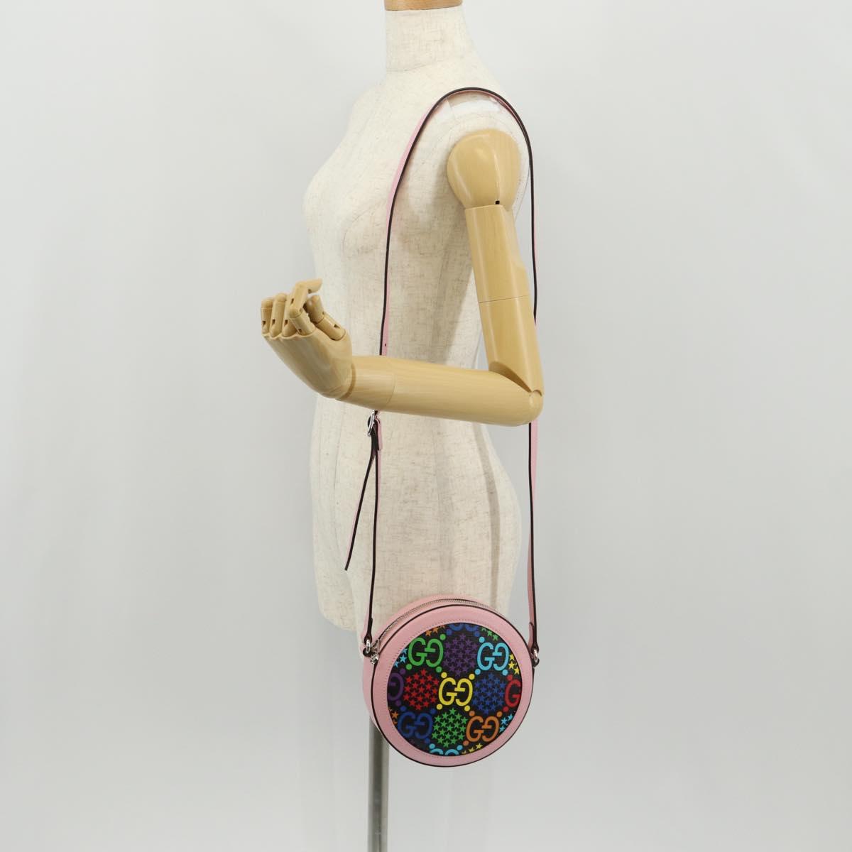 GUCCI GG Psychedelic Shoulder Bag PVC Multicolor Silver 603938 Auth 158059M