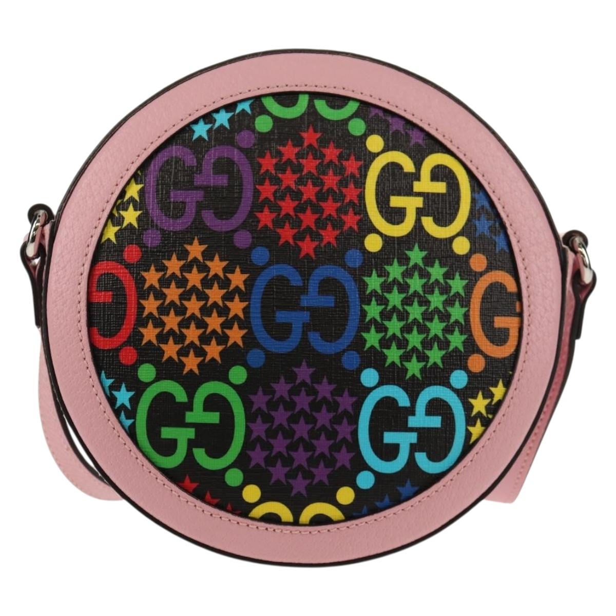 GUCCI GG Psychedelic Shoulder Bag PVC Multicolor Silver 603938 Auth 158059M