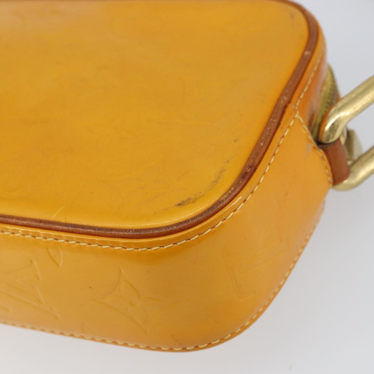 LOUIS VUITTON Monogram Vernis Christy MM Shoulder Bag Jaune M91108 Auth 158060