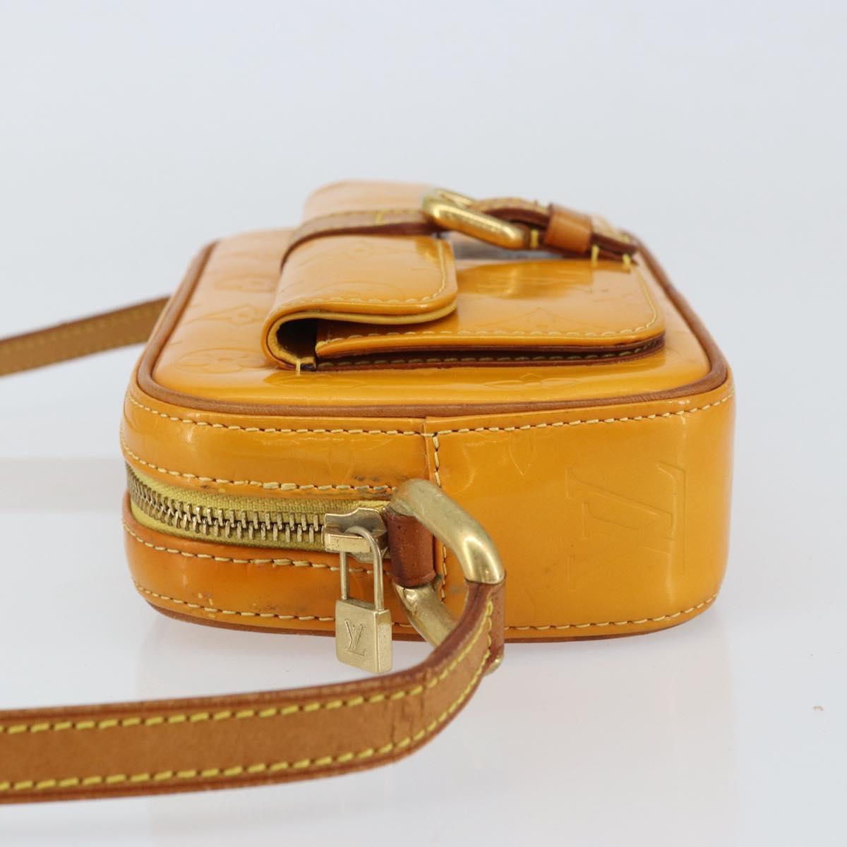 LOUIS VUITTON Monogram Vernis Christy MM Shoulder Bag Jaune M91108 Auth 158060