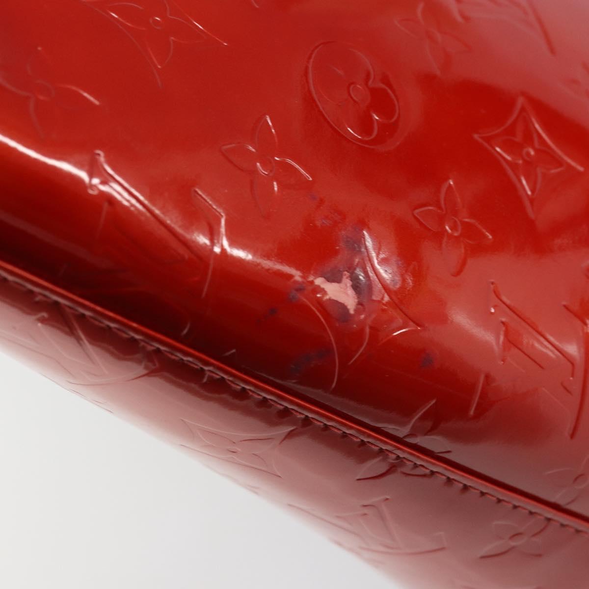 LOUIS VUITTON Monogram Vernis Houston Hand Bag Rouge M91092 LV Auth 158071
