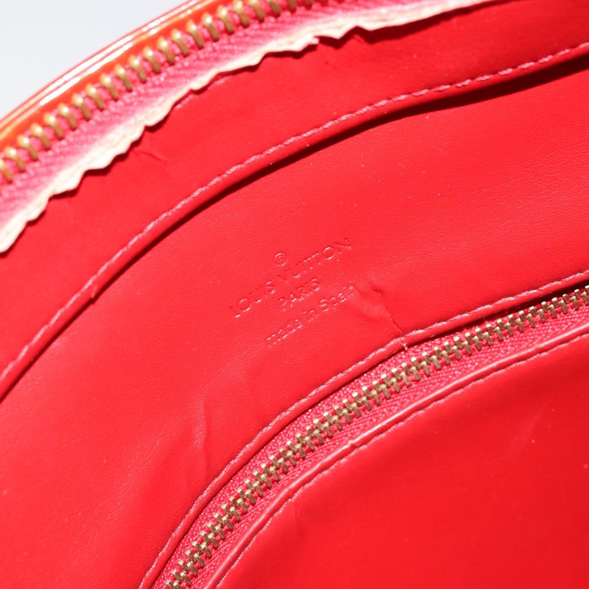 LOUIS VUITTON Monogram Vernis Houston Hand Bag Rouge M91092 LV Auth 158071