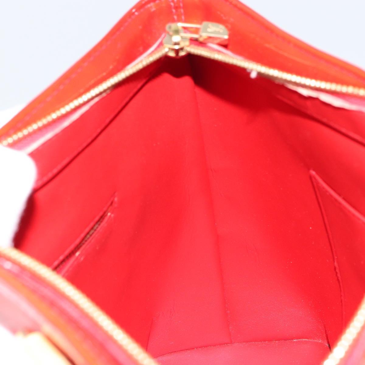 LOUIS VUITTON Monogram Vernis Houston Hand Bag Rouge M91092 LV Auth 158071