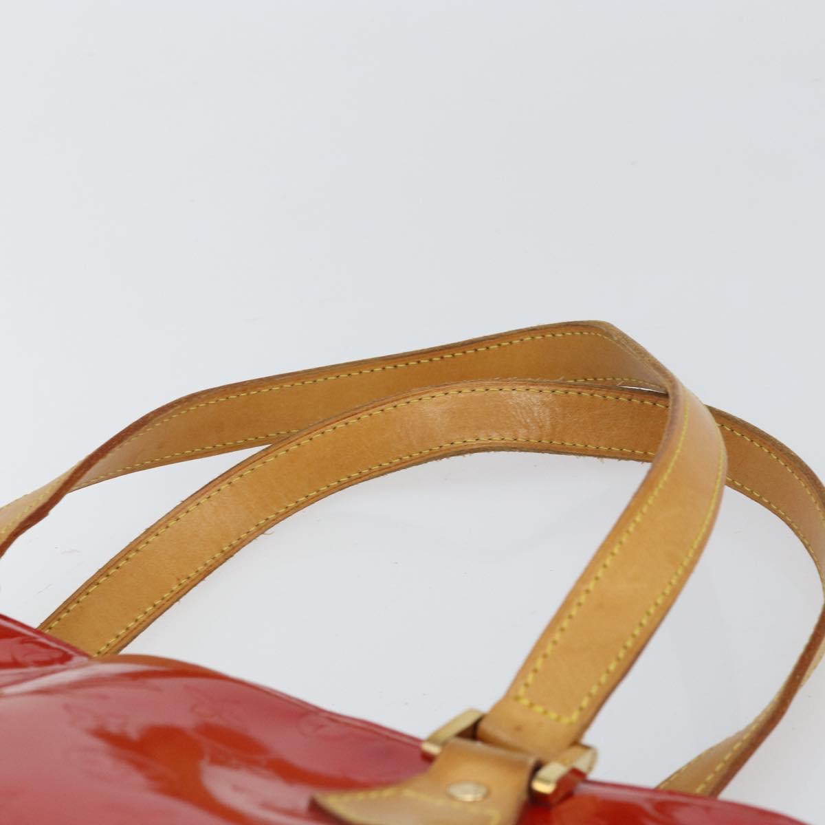 LOUIS VUITTON Monogram Vernis Houston Hand Bag Rouge M91092 LV Auth 158071