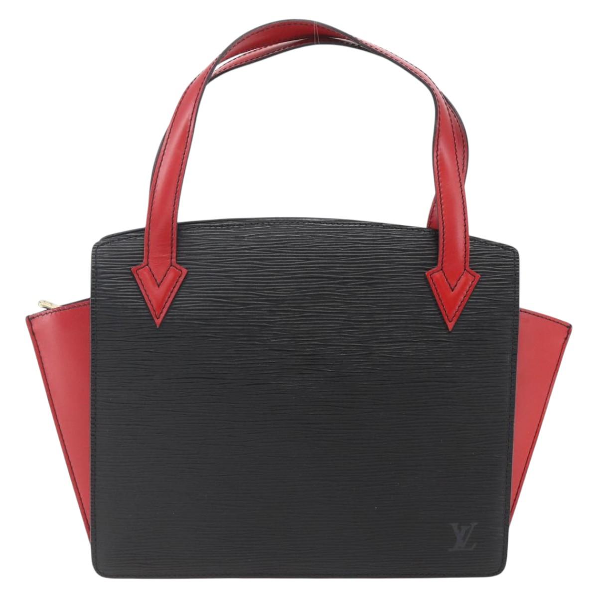 LOUIS VUITTON Epi Bicolor Varenne Hand Bag Black Red M52387 LV Auth 158074