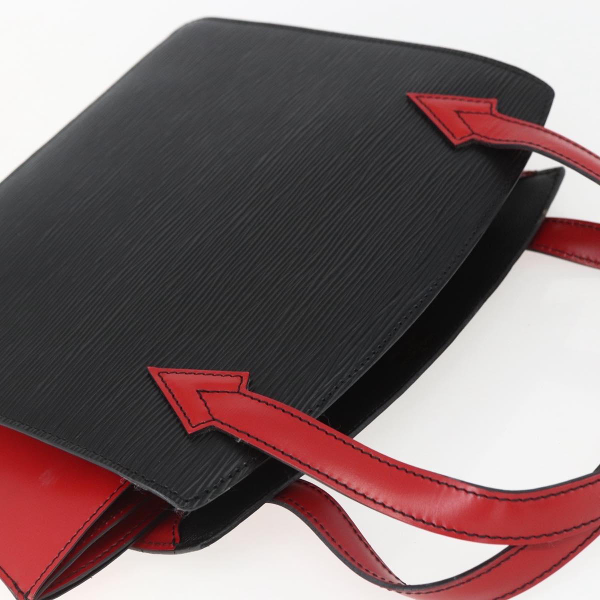 LOUIS VUITTON Epi Bicolor Varenne Hand Bag Black Red M52387 LV Auth 158074