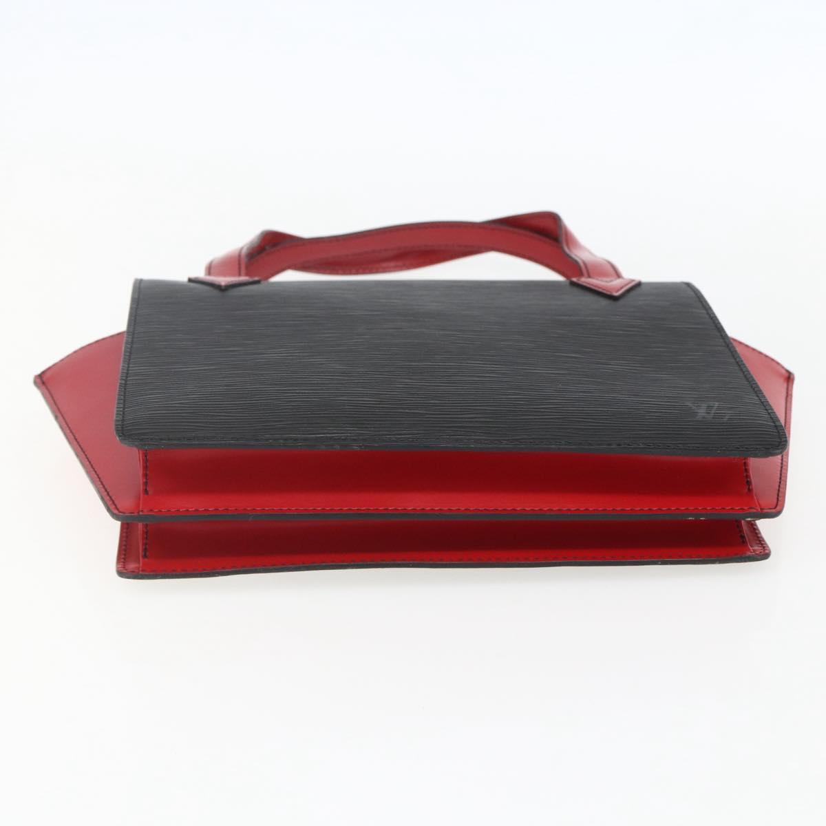 LOUIS VUITTON Epi Bicolor Varenne Hand Bag Black Red M52387 LV Auth 158074