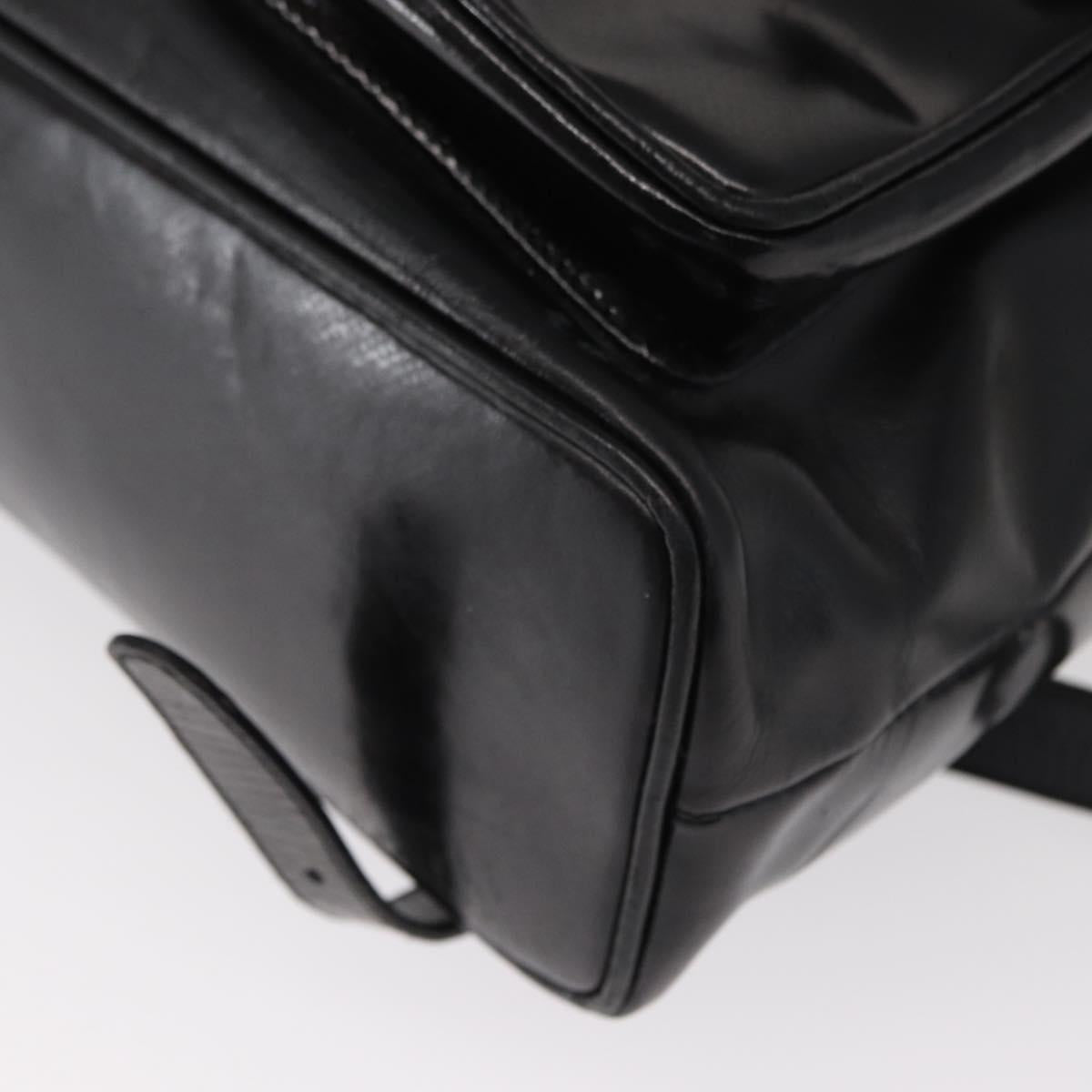GUCCI Bamboo Backpack Enamel Black Silver 003 2058 0016 Auth 158076