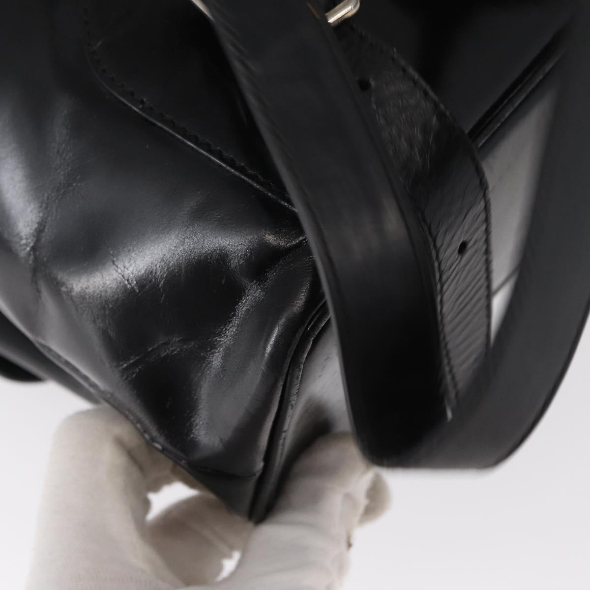 GUCCI Bamboo Backpack Enamel Black Silver 003 2058 0016 Auth 158076