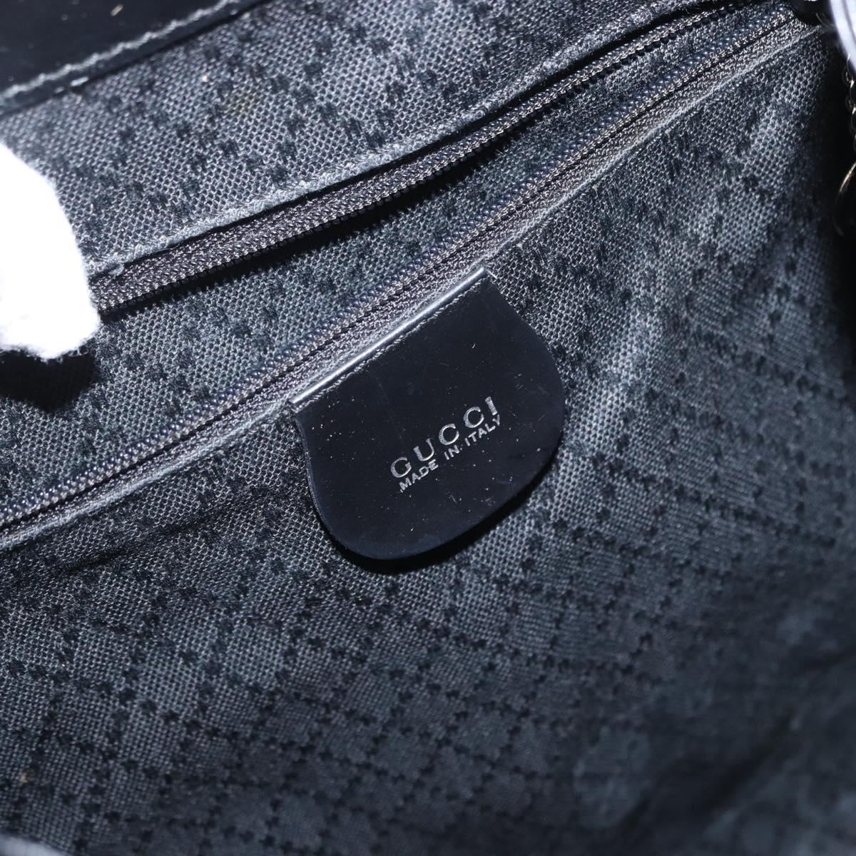 GUCCI Bamboo Backpack Enamel Black Silver 003 2058 0016 Auth 158076