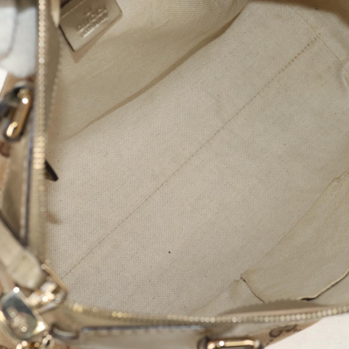 GUCCI GG Canvas Hand Bag 2way Beige Gold 269894 Auth 158077