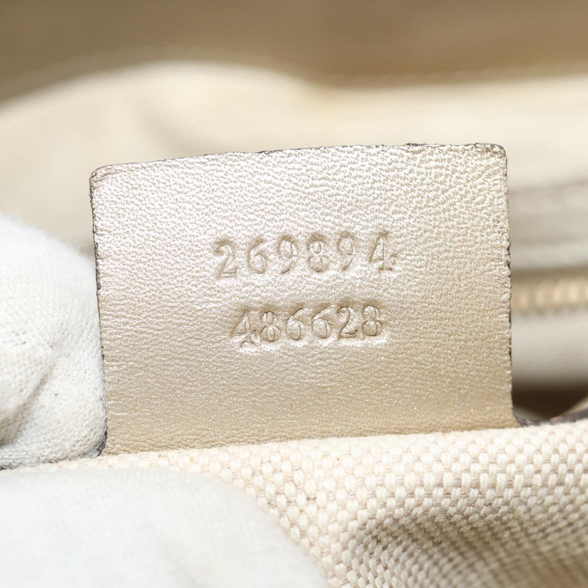 GUCCI GG Canvas Hand Bag 2way Beige Gold 269894 Auth 158077