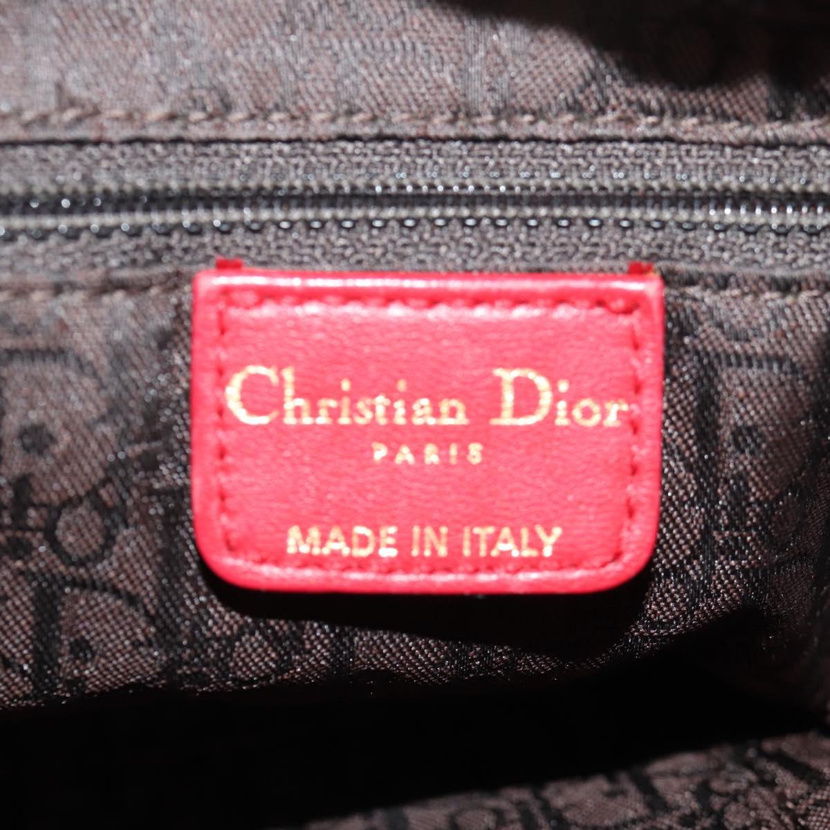 Christian Dior Shoulder Bag Leather Red Auth 158079V