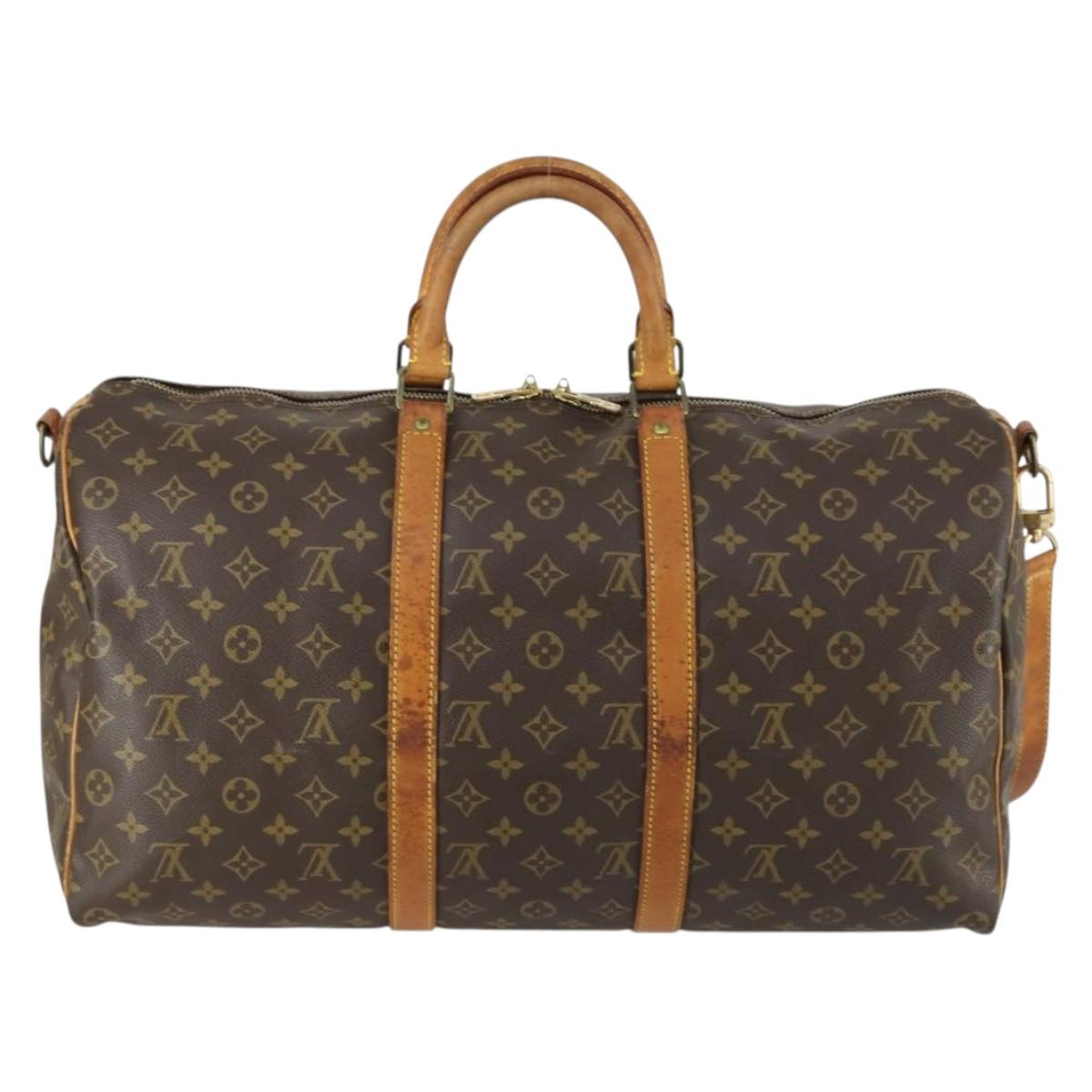LOUIS VUITTON Monogram Keepall Bandouliere 50 Boston Bag M41416 LV Auth 158083