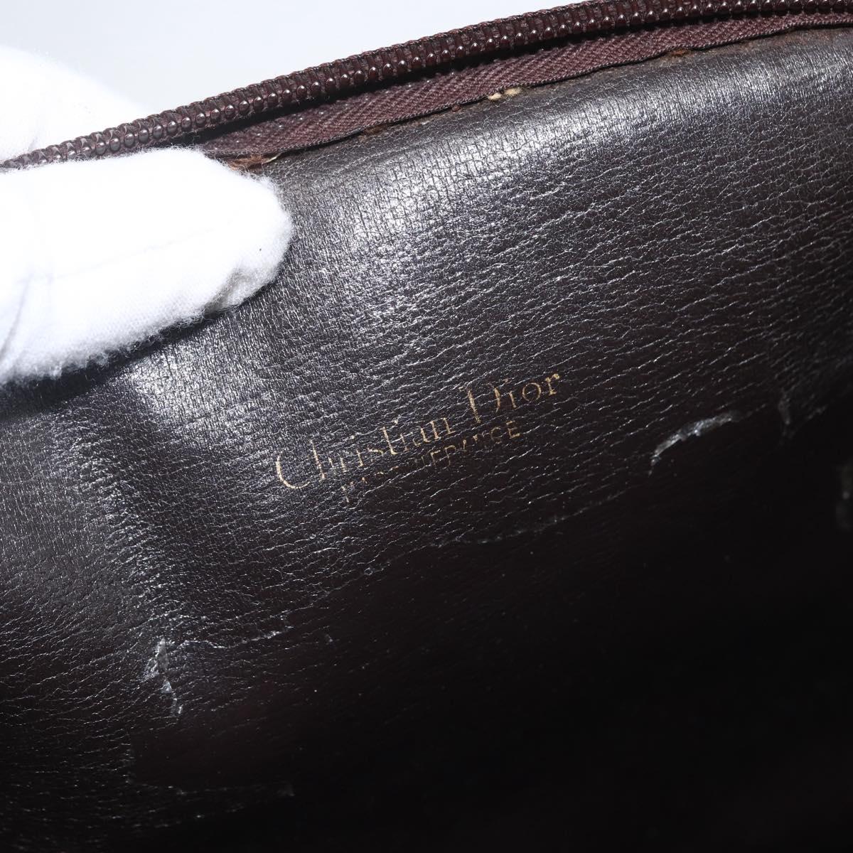 Christian Dior Trotter Canvas Tote Bag Beige Gold Auth 158084