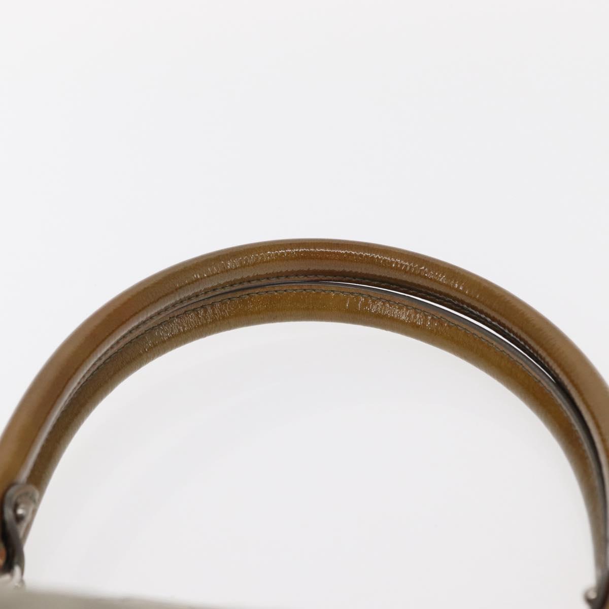 Salvatore Ferragamo Gancini Hand Bag Suede Green Silver Auth 158089