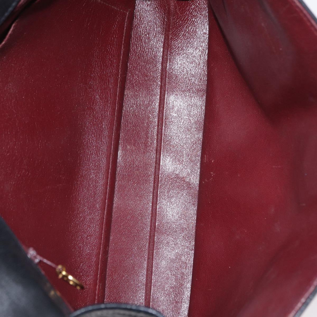 CHANEL Matelasse Hand Bag Lamb Skin Black Gold CC Auth 158090