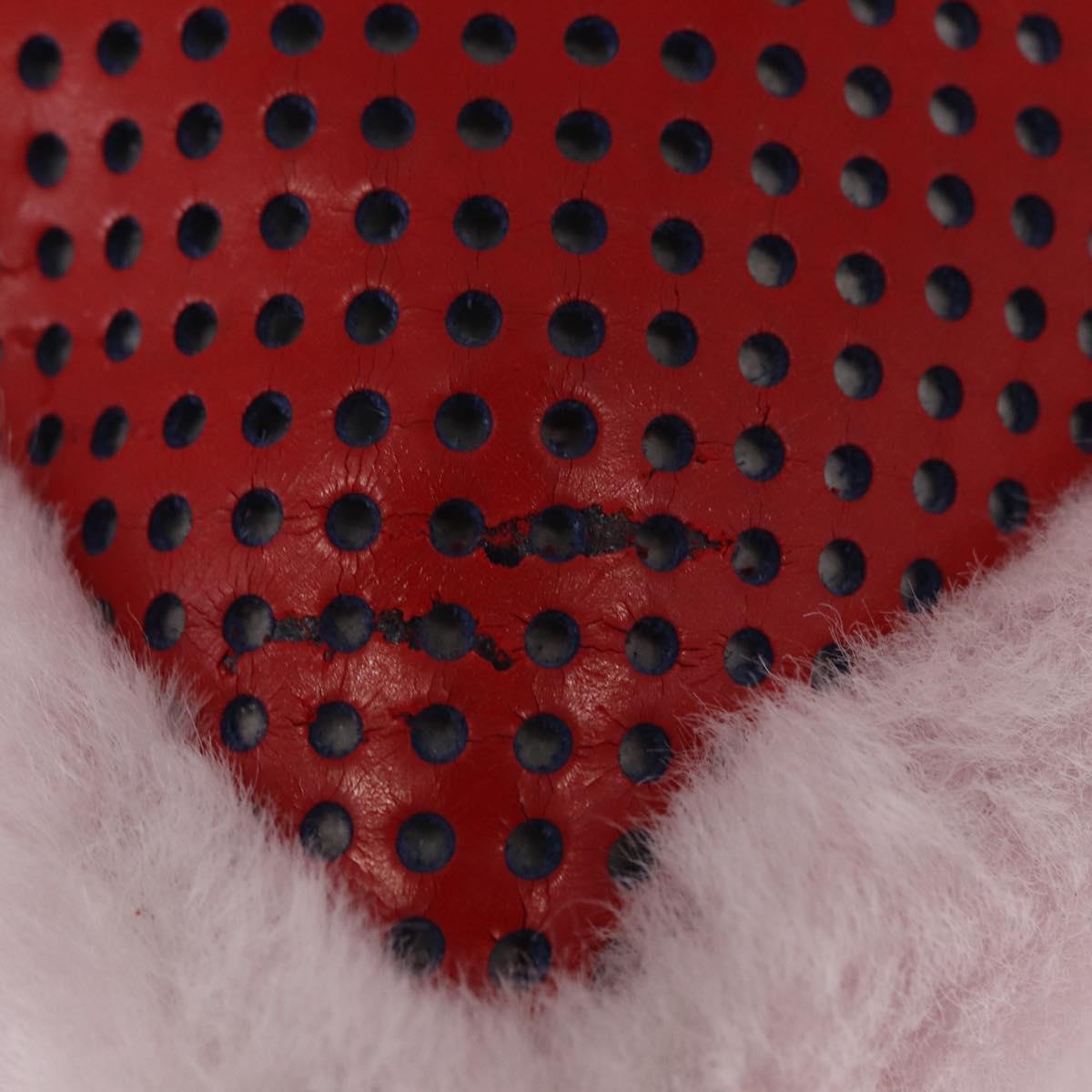 FENDI Hand Bag Mouton Pink Red Auth 158091