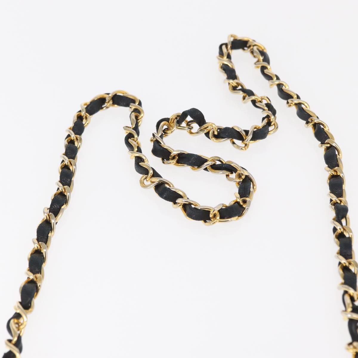 CHANEL Matelasse Chain Shoulder Bag Lamb Skin Black Gold CC Auth 158097SAV