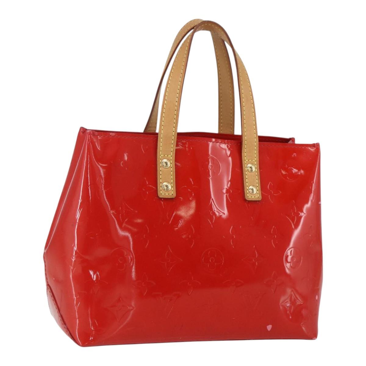 LOUIS VUITTON Monogram Vernis Reade PM Hand Bag Red Rouge M91088 LV Auth 158118