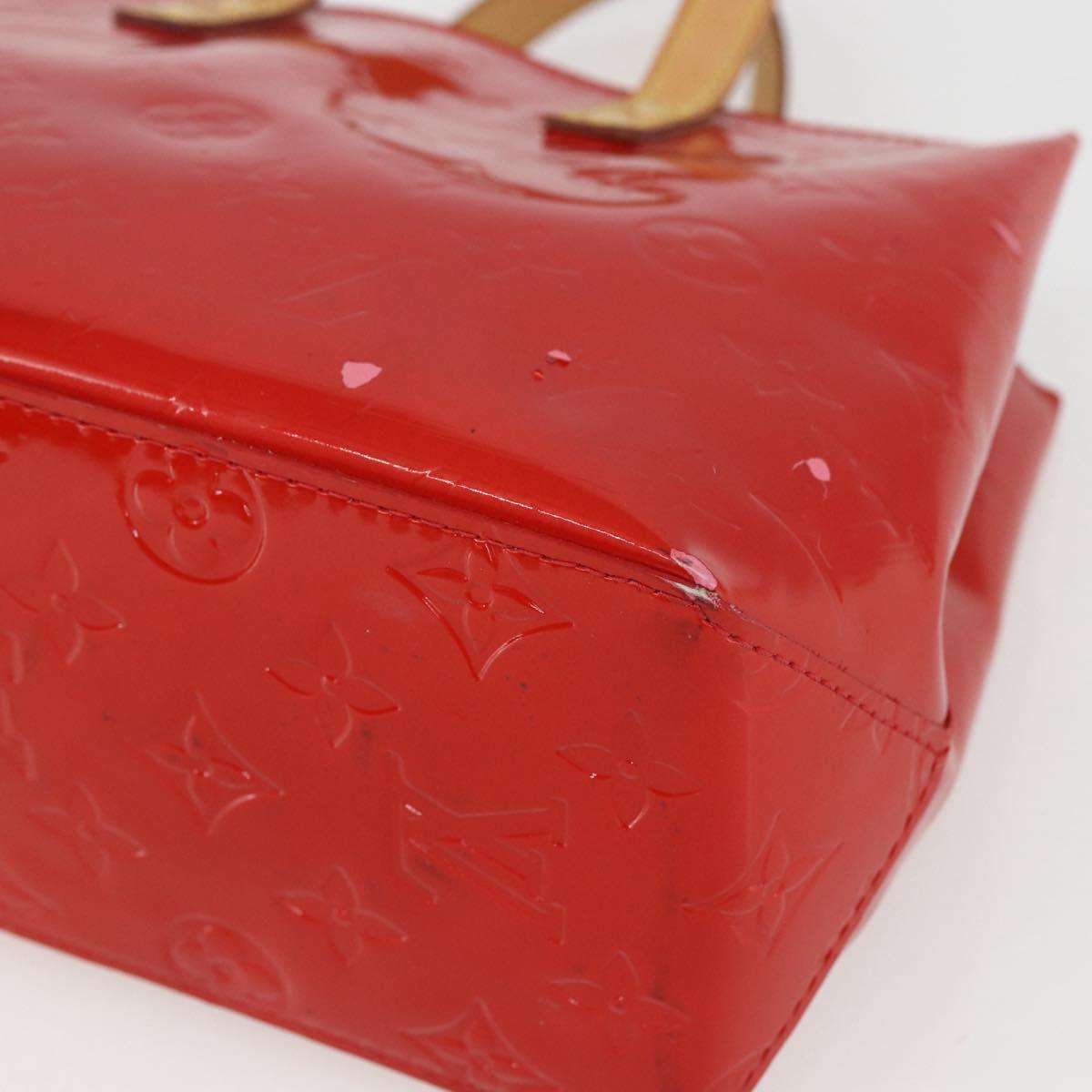 LOUIS VUITTON Monogram Vernis Reade PM Hand Bag Red Rouge M91088 LV Auth 158118