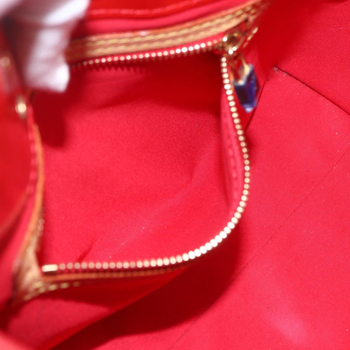 LOUIS VUITTON Monogram Vernis Reade PM Hand Bag Red Rouge M91088 LV Auth 158118