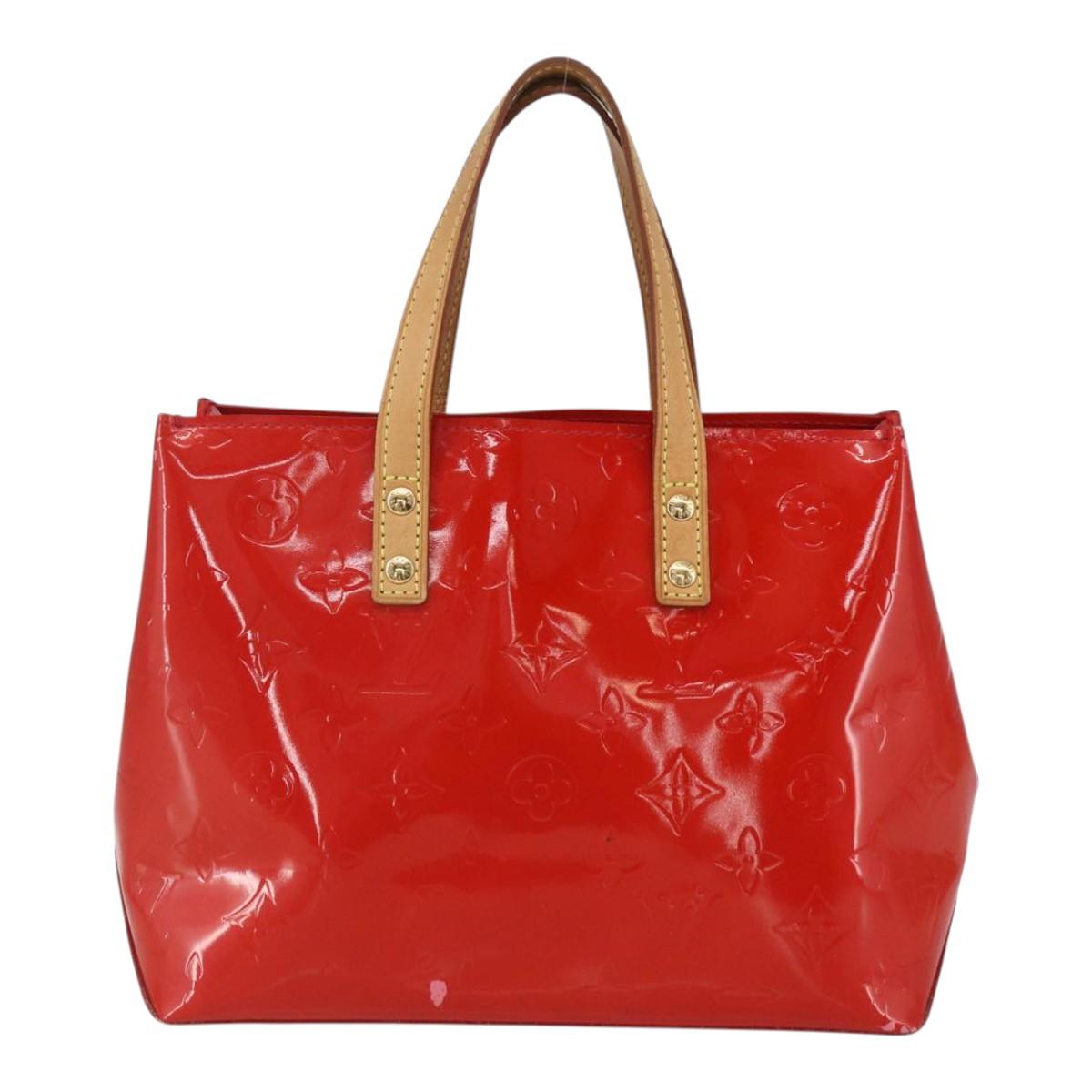 LOUIS VUITTON Monogram Vernis Reade PM Hand Bag Red Rouge M91088 LV Auth 158118