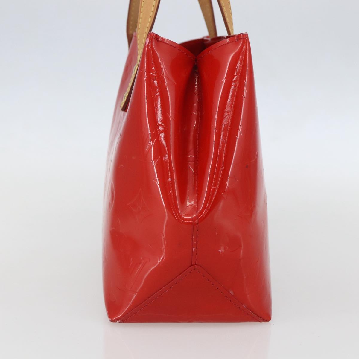 LOUIS VUITTON Monogram Vernis Reade PM Hand Bag Red Rouge M91088 LV Auth 158118