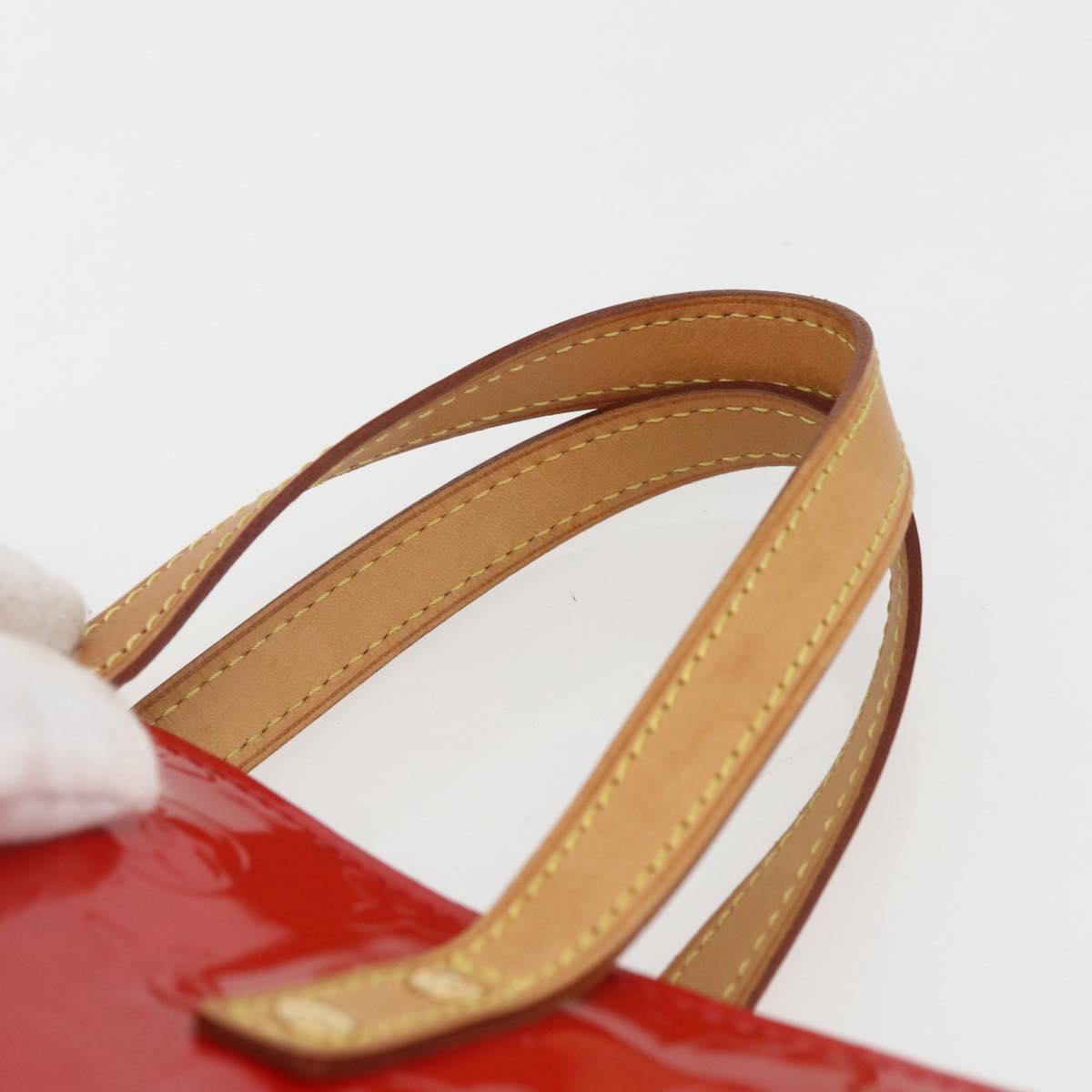LOUIS VUITTON Monogram Vernis Reade PM Hand Bag Red Rouge M91088 LV Auth 158118