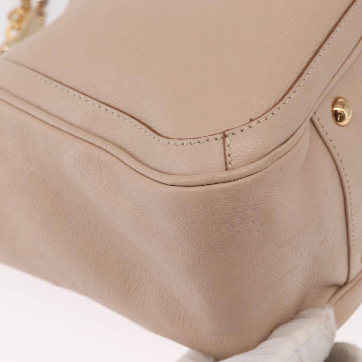 Salvatore Ferragamo Gancini Tote Bag Leather Pink Gold Auth 158121