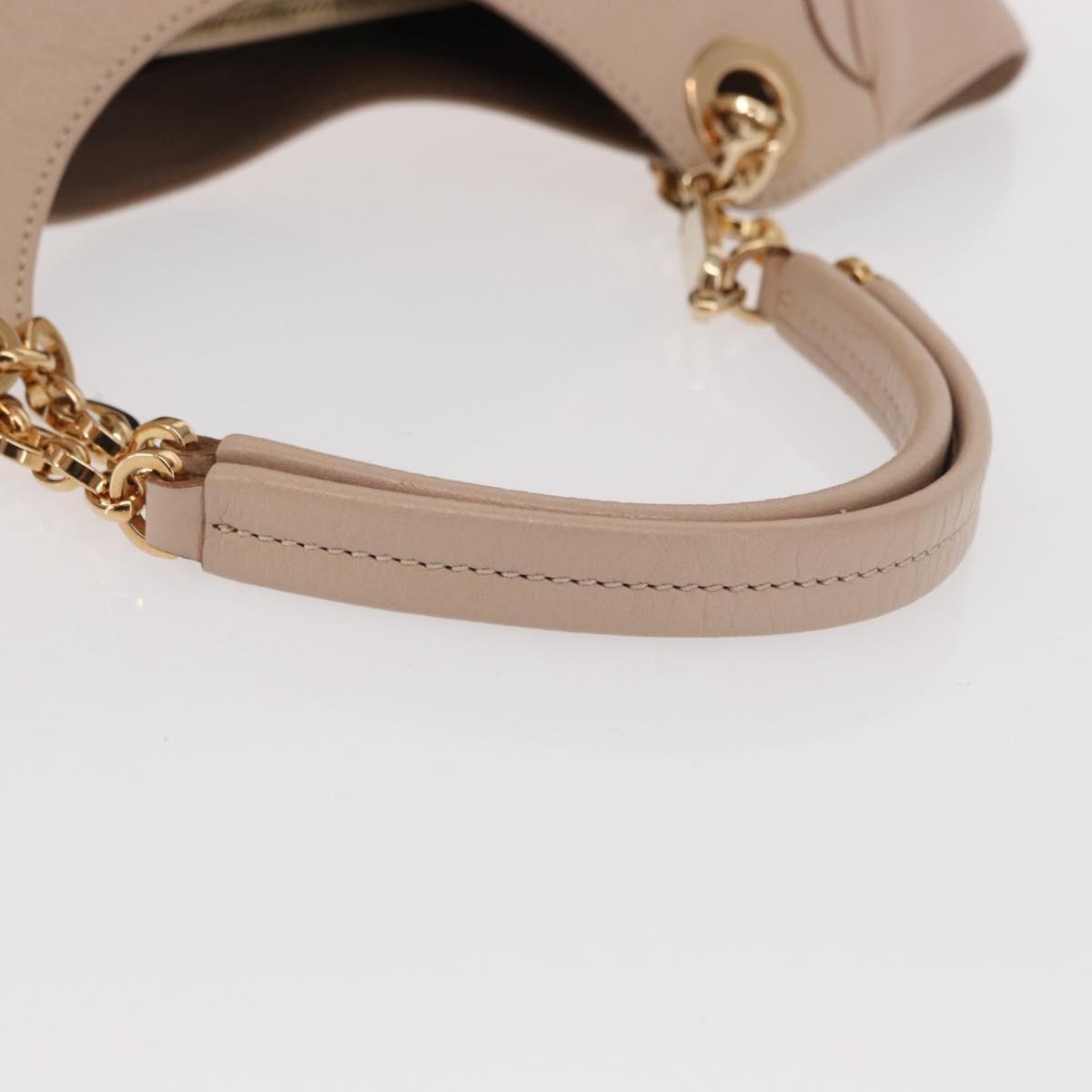 Salvatore Ferragamo Gancini Tote Bag Leather Pink Gold Auth 158121