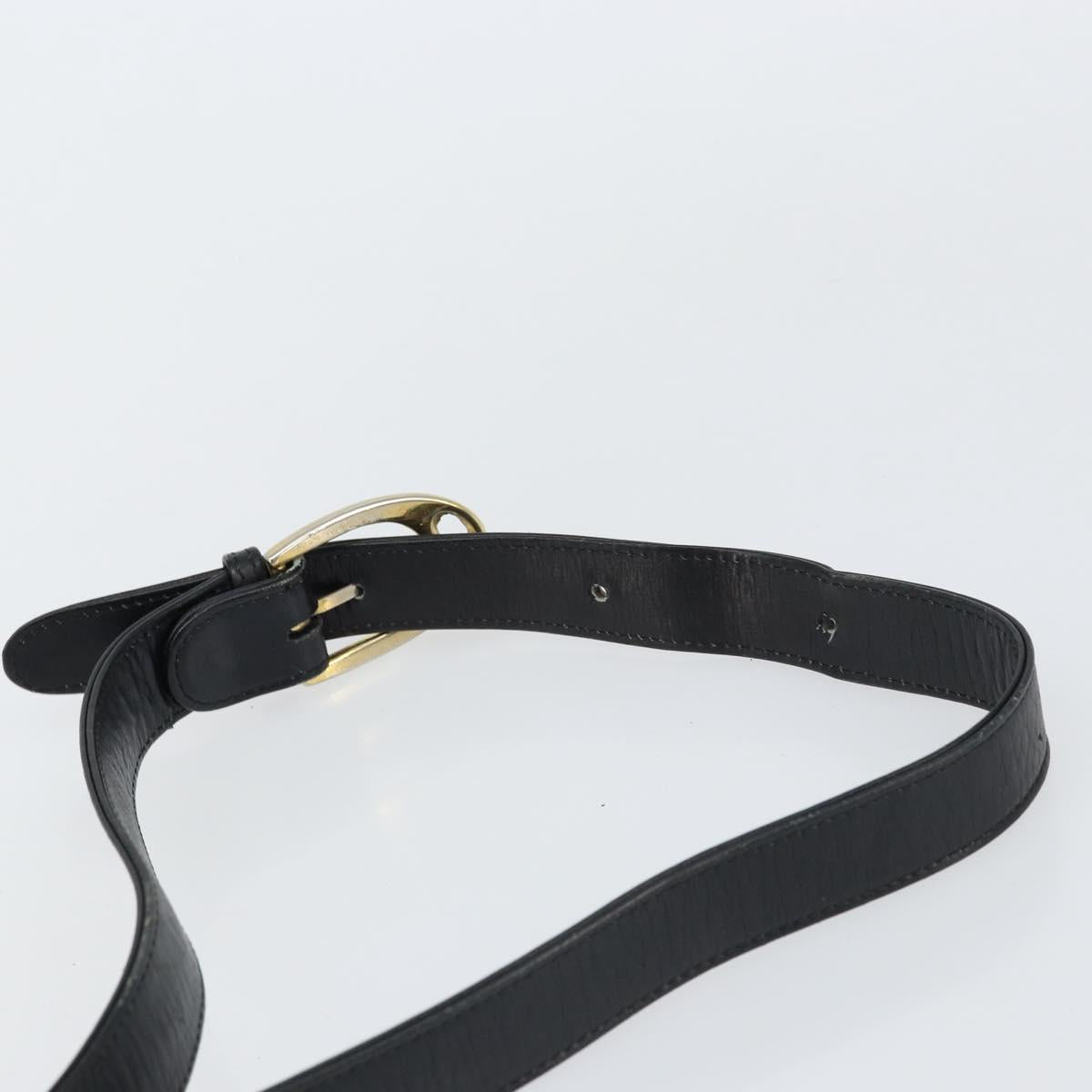 CELINE Horse Carriage Shoulder Bag Leather Black Gold Auth 158123