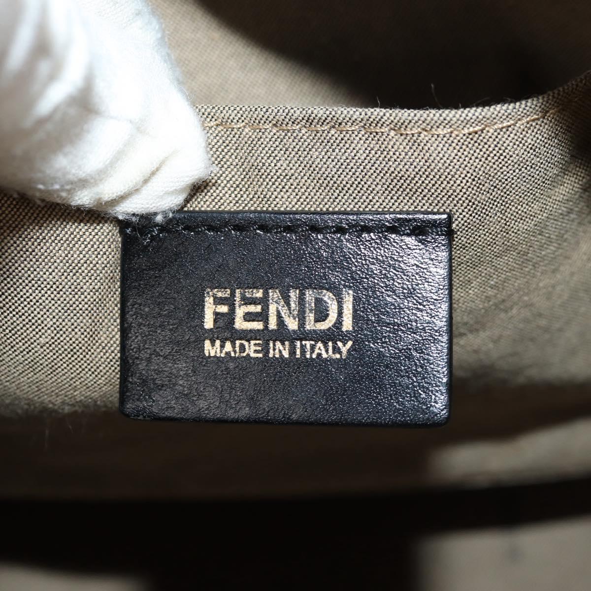 FENDI Zucchino Canvas Boston Bag Multicolor Gold Auth 158130SAV
