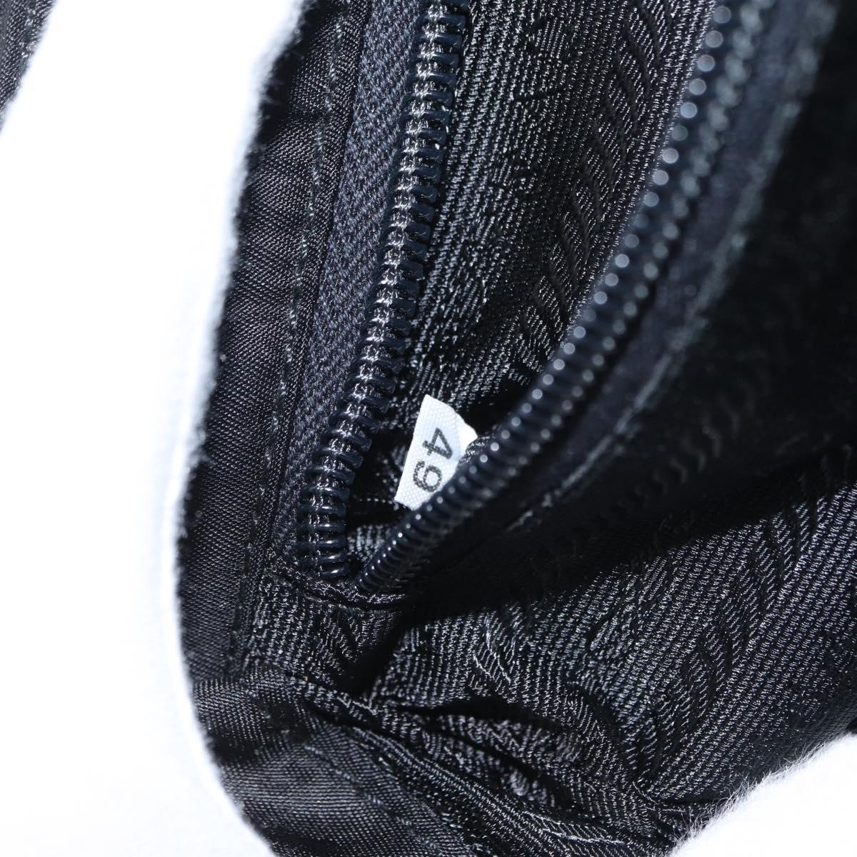 PRADA Hand Bag Nylon Black gold Auth 158131