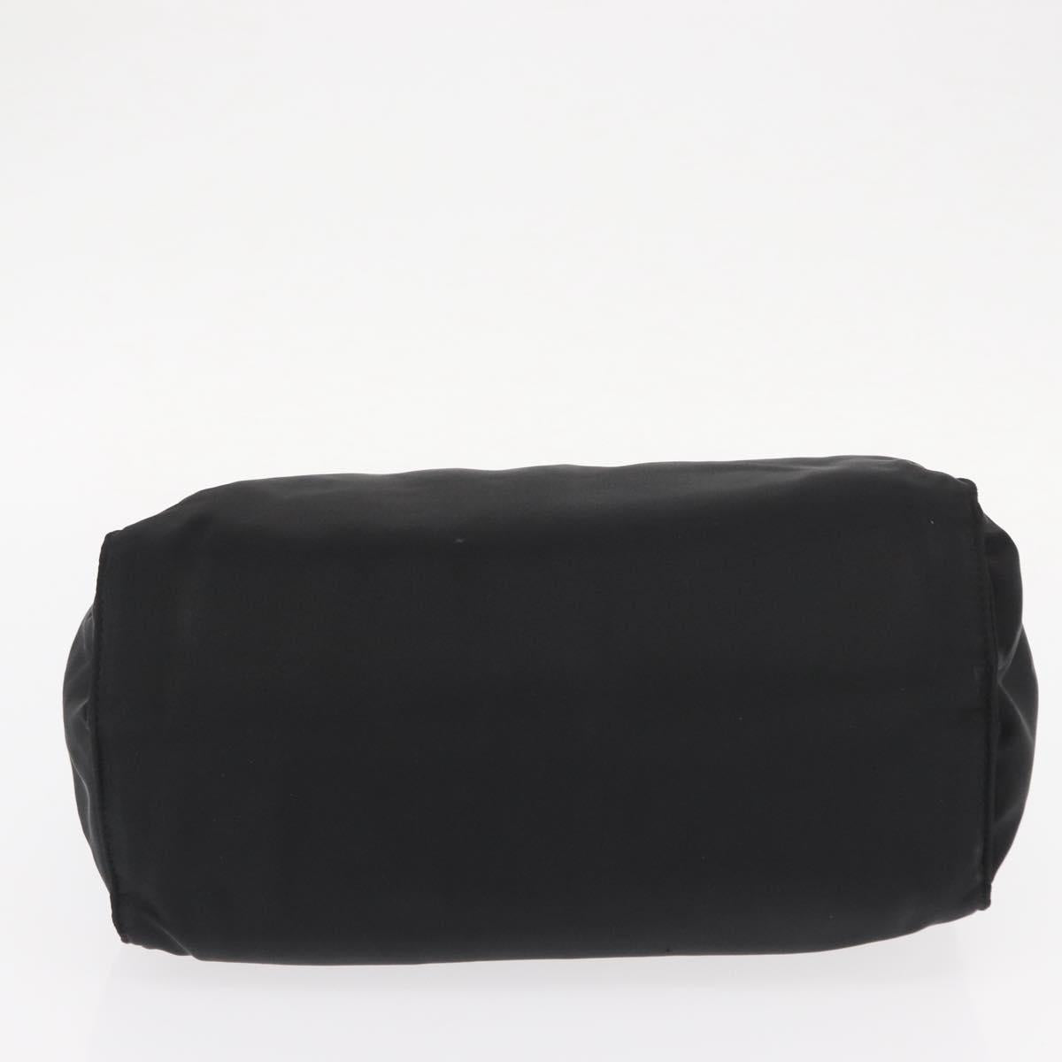 PRADA Hand Bag Nylon Black gold Auth 158131