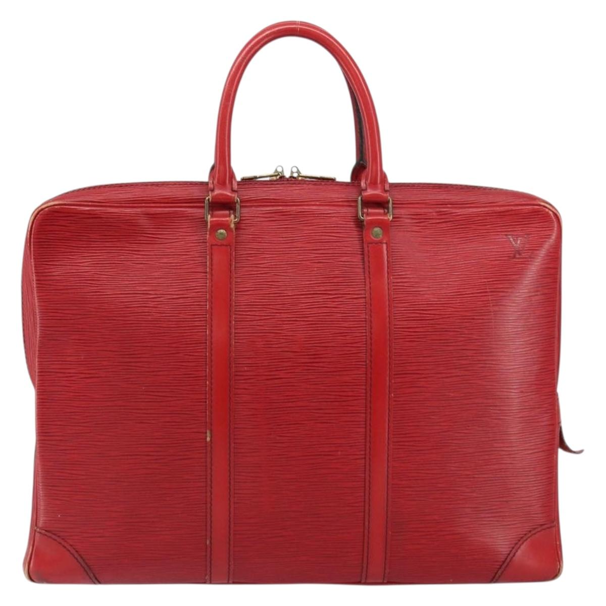 LOUIS VUITTON Epi Porte Documents Voyage Business Bag Red M54477 LV Auth 158150