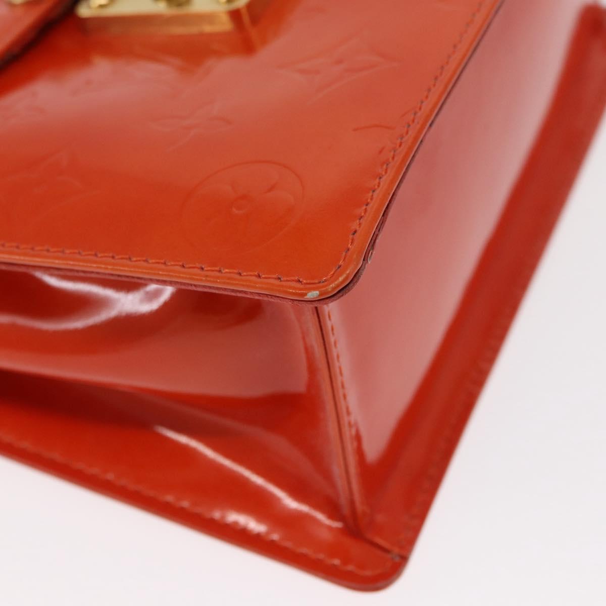 LOUIS VUITTON Monogram Vernis Spring Street Hand Bag Orange M91025 Auth 158151