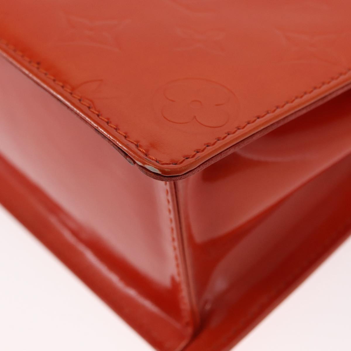LOUIS VUITTON Monogram Vernis Spring Street Hand Bag Orange M91025 Auth 158151