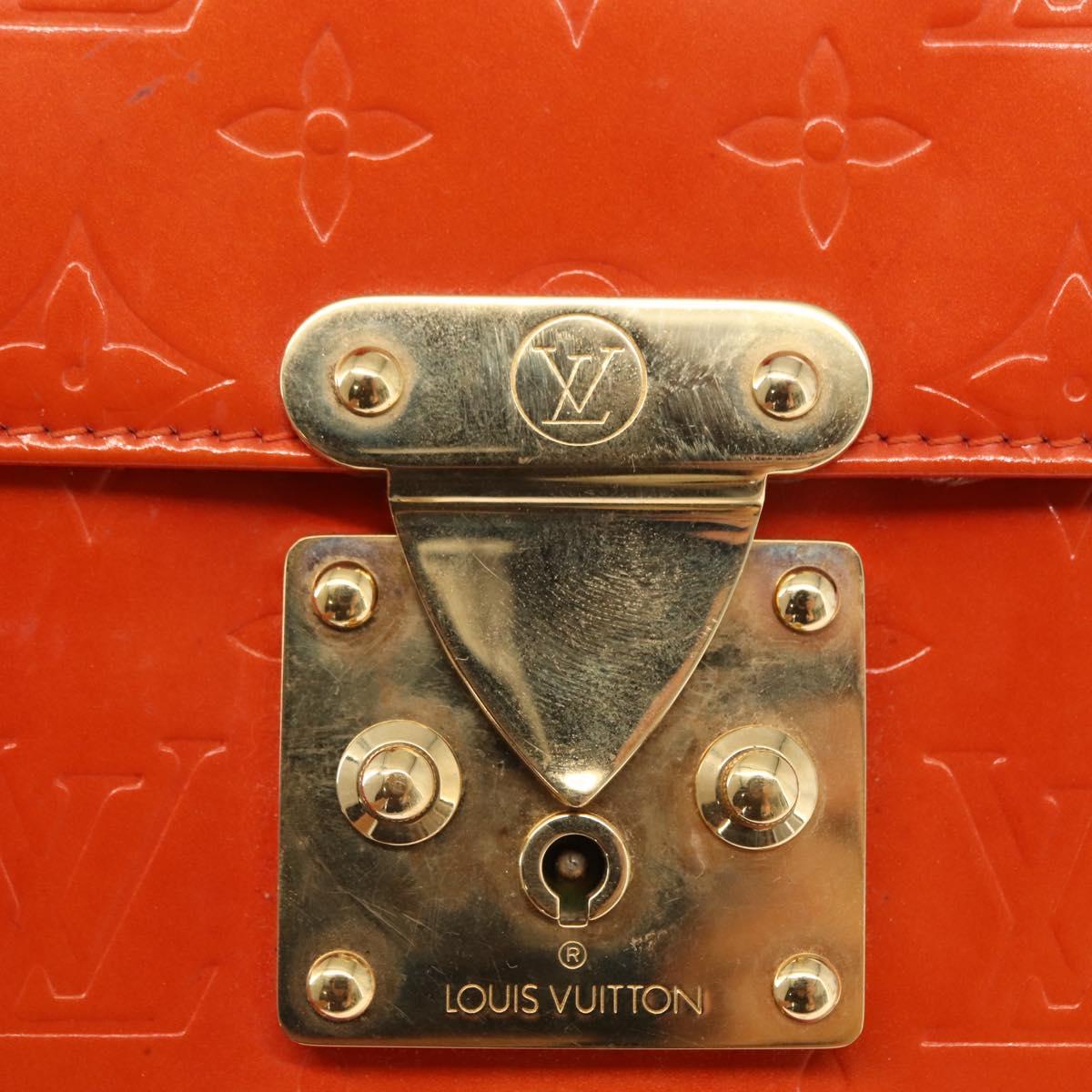 LOUIS VUITTON Monogram Vernis Spring Street Hand Bag Orange M91025 Auth 158151