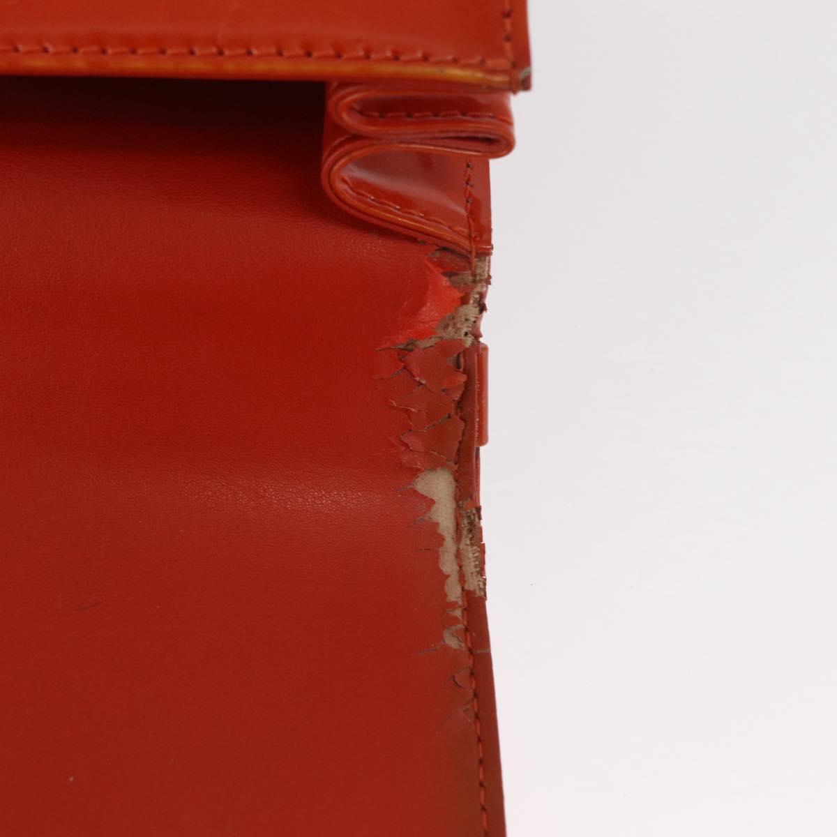 LOUIS VUITTON Monogram Vernis Spring Street Hand Bag Orange M91025 Auth 158151